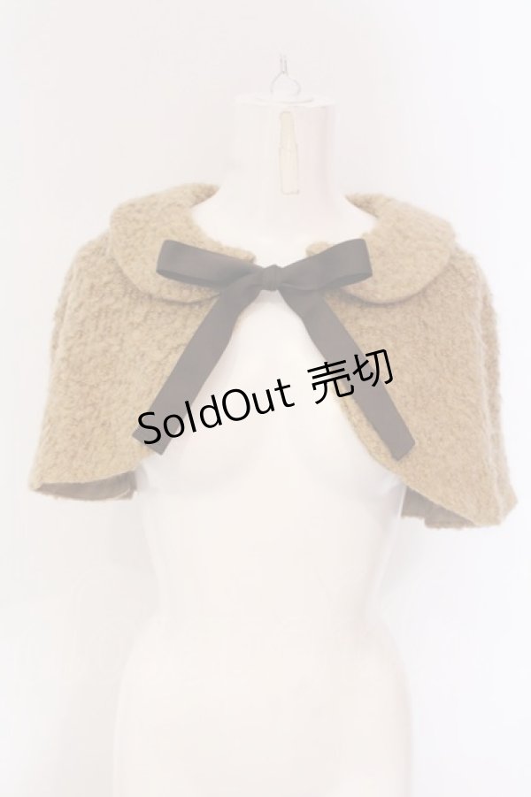 画像1: 【SALE】Victorian maiden / プードルニットケープ  キャメル O-25-03-20-1046-CL-TO-OW-ZT224 (1)