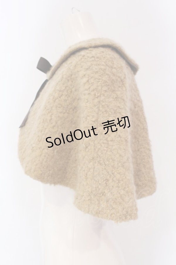 画像2: 【SALE】Victorian maiden / プードルニットケープ  キャメル O-25-03-20-1046-CL-TO-OW-ZT224 (2)