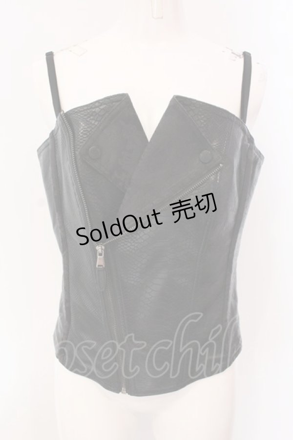 画像1: Qutie Frash / ライダースコルセット M ブラック O-25-03-20-1008-QU-ZA-OW-OS (1)