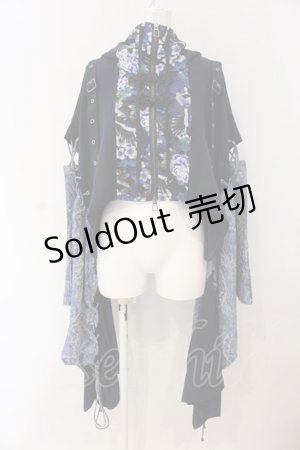 画像: Qutie Frash / 和柄ショートカーデ  ブルー O-25-03-20-1012-QU-TO-OW-ZY