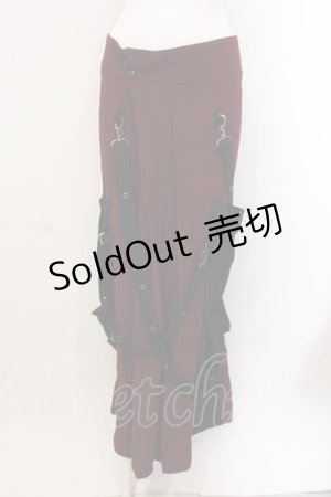画像: Qutie Frash / ベルトワイドパンツ  レッド O-25-03-20-1023-QU-PA-OW-ZY
