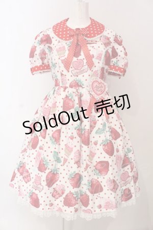 画像: Angelic Pretty / Fresh Strawberry Dinerワンピース  シロ O-25-03-20-005-AP-OP-OW-OS