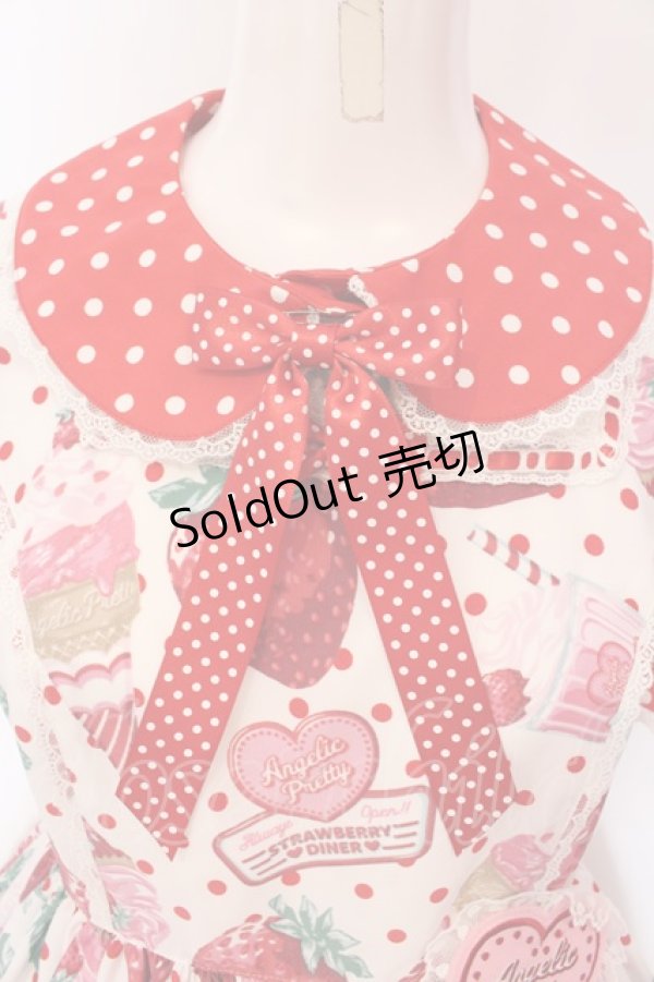 画像2: Angelic Pretty / Fresh Strawberry Dinerワンピース  シロ O-25-03-20-005-AP-OP-OW-OS (2)