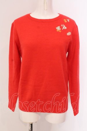 画像: Franche Lippee / 果実シシュウニット  朱色 O-25-03-20-2001-LO-TO-IG-ZT203
