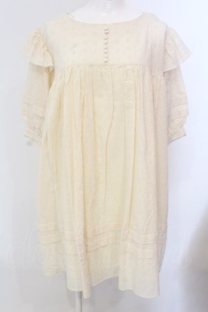 画像: Maison de FLEUR Petite Robe canone / エンジェルショルダースモックワンピース  アイボリー O-25-03-20-2032-EL-OP-IG-ZT140