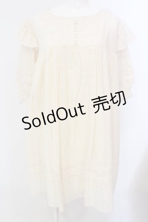 画像: 【SALE】Maison de FLEUR Petite Robe canone / エンジェルショルダースモックワンピース  アイボリー O-25-03-20-2032-EL-OP-IG-ZT140