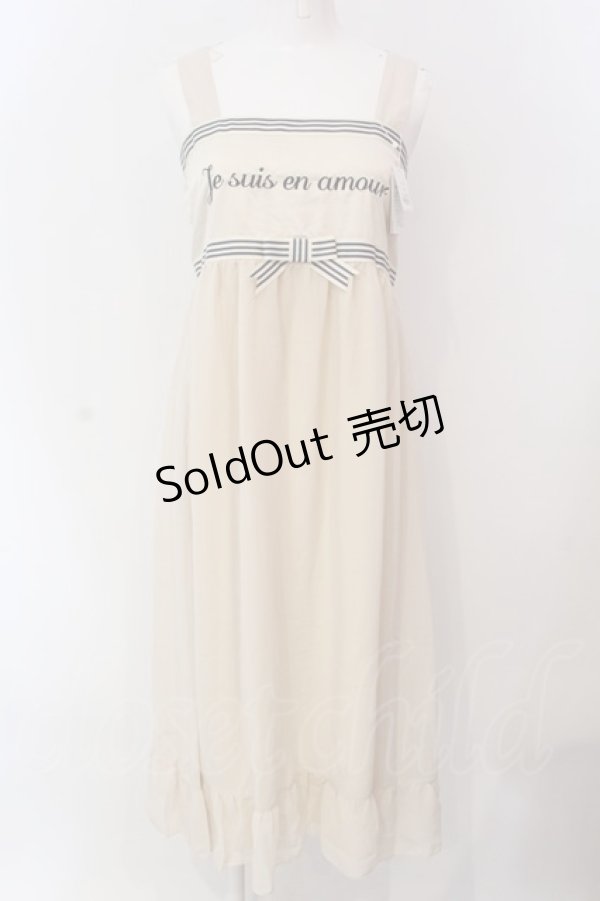 画像1: Fi.n.t / フロントロゴ刺繍シフォンキャミワンピース  アイボリー O-25-03-20-2034-CA-OP-IG-ZT191 (1)