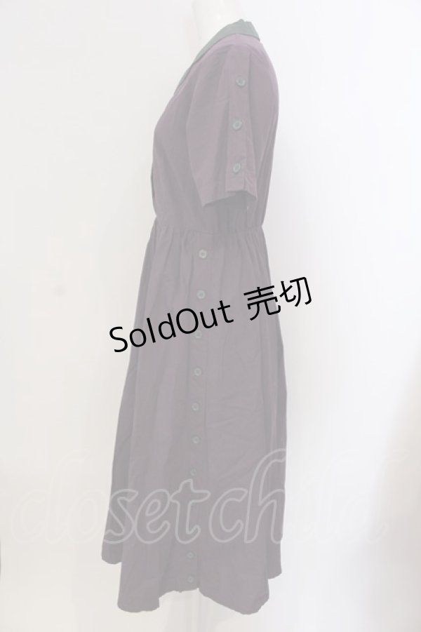 画像2: LEBECCA boutique / 私たちへのワンピース F パープル×グリーン O-25-03-20-2004-EL-OP-OW-OS (2)