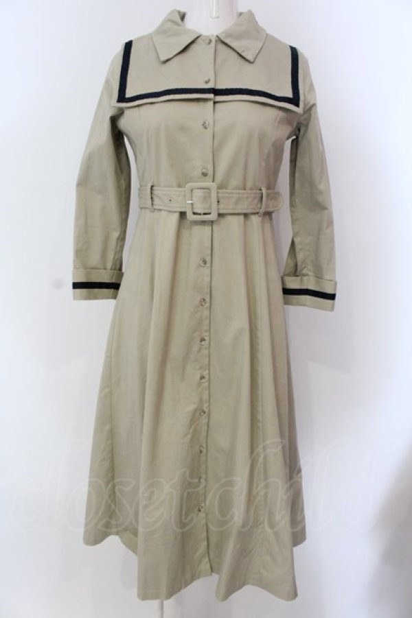 画像1: Maison de FLEUR Petite Robe / セーラー衿付きワンピース  ベージュ O-25-03-20-2041-EL-OP-IG-OS (1)