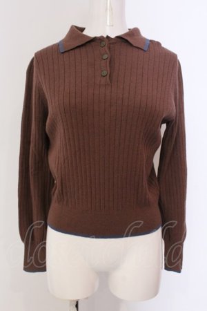 画像: LEBECCA boutique / 献身的なリブニットプルオーバー  ブラウン O-25-03-20-2043-EL-TO-IG-OS