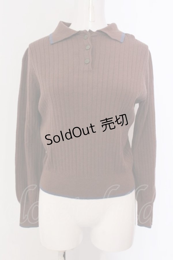 画像1: 【SALE】LEBECCA boutique / 献身的なリブニットプルオーバー  ブラウン O-25-03-20-2043-EL-TO-IG-ZT061 (1)