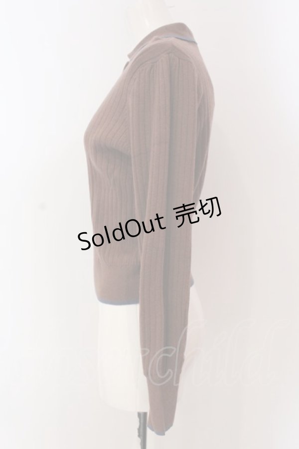 画像2: 【SALE】LEBECCA boutique / 献身的なリブニットプルオーバー  ブラウン O-25-03-20-2043-EL-TO-IG-ZT061 (2)