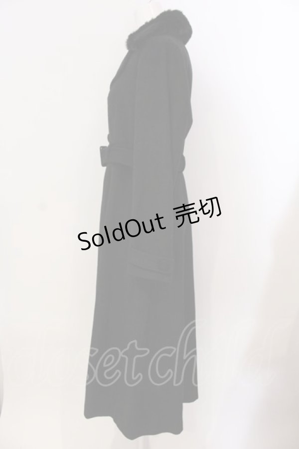 画像3: Maison de FLEUR Petite Robe / ファー付きフレアコート S クロ O-25-03-20-2007-EL-CO-OW-ZT-C048 (3)