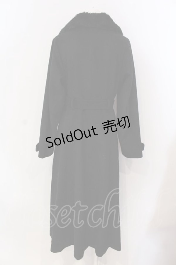 画像4: Maison de FLEUR Petite Robe / ファー付きフレアコート S クロ O-25-03-20-2007-EL-CO-OW-ZT-C048 (4)