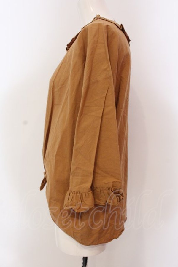 画像2: franche lippee black / 裾結びプルブラウス M キャメル O-25-03-20-2009-LO-BL-IG-ZT192 (2)