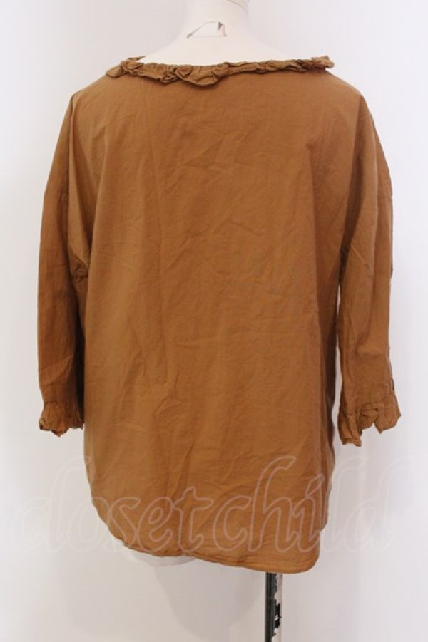 画像3: franche lippee black / 裾結びプルブラウス M キャメル O-25-03-20-2009-LO-BL-IG-ZT192 (3)