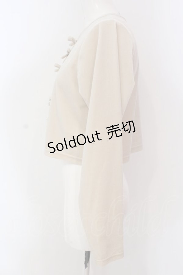 画像2: 【SALE】merry jenny / ribbonベロアカーディガン F アイボリー O-25-03-20-2015-LO-TO-IG-ZT203 (2)
