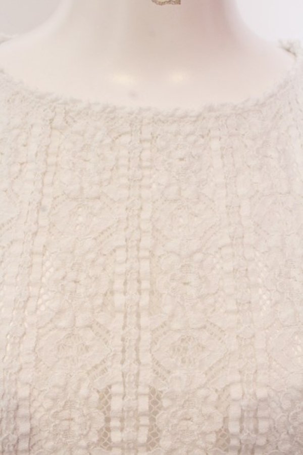 画像2: Franche Lippee / 総レーストップス M シロ O-25-03-20-2021-LO-TO-OW-ZT205 (2)
