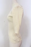 画像2: FA（Fi.n.t） / バックリボンリブニット半袖プルオーバー F オフシロ O-25-03-20-2026-LO-TO-OW-ZT140 (2)