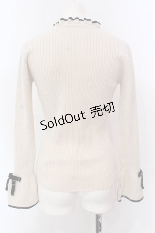 画像3: an another angelus / 配色袖口リボンニットプルオーバー  アイボリー O-25-03-20-2027-CA-TO-IG-ZT140 (3)