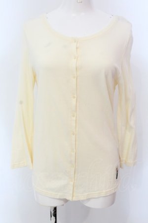 画像: Cherir la femme / うさぎくまワッペンラウンドネックカットカーディガン M キナリ O-25-03-20-2030-LO-TO-OW-ZT140