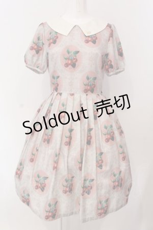 画像: Leur Getter / Cherry Lace袖付きワンピース  ピンク O-25-03-20-009-LU-OP-OW-OS