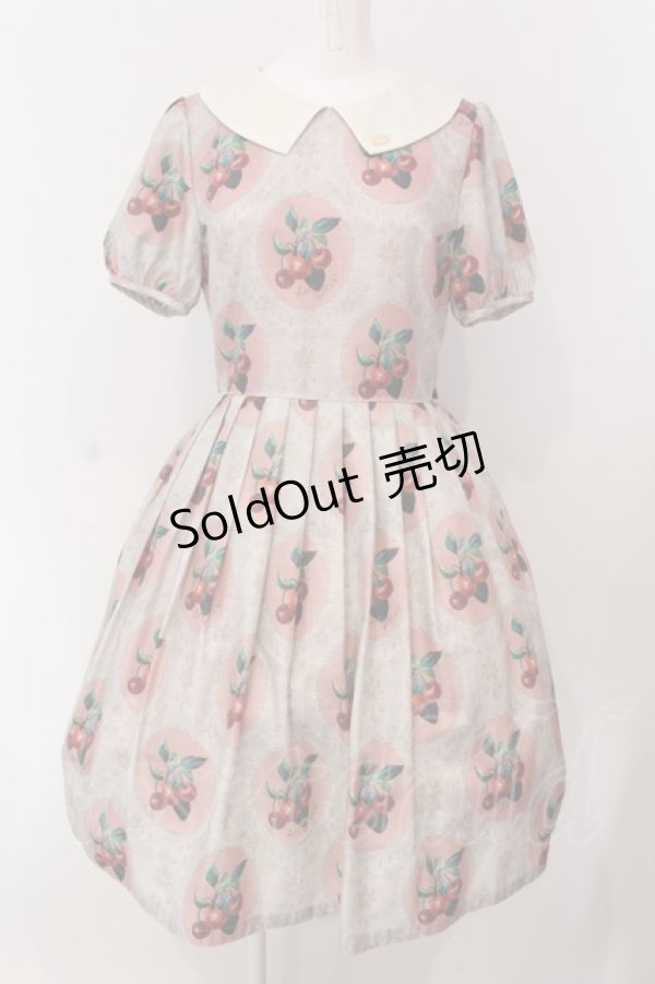 画像1: Leur Getter / Cherry Lace袖付きワンピース  ピンク O-25-03-20-009-LU-OP-OW-OS (1)