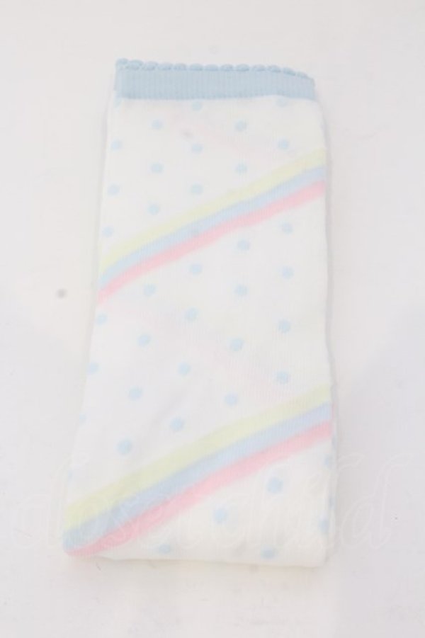 画像1: Angelic Pretty / マシュマロボーダーオーバーニー  シロ×サックス O-25-03-20-021-AP-ZA-OW-OS (1)