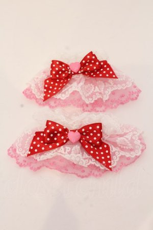 画像: Angelic Pretty / Lovely Dotリボン配色お袖とめ  濃ピンク×シロ×アカ O-25-03-20-022-AP-ZA-OW-OS