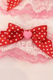 画像2: Angelic Pretty / Lovely Dotリボン配色お袖とめ  濃ピンク×シロ×アカ O-25-03-20-022-AP-ZA-OW-OS (2)