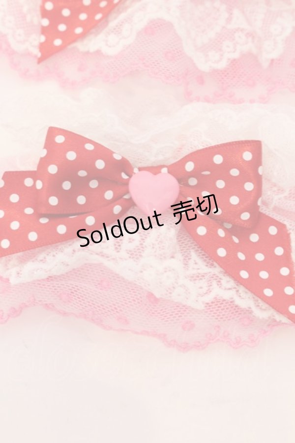 画像2: Angelic Pretty / Lovely Dotリボン配色お袖とめ  濃ピンク×シロ×アカ O-25-03-20-022-AP-ZA-OW-OS (2)