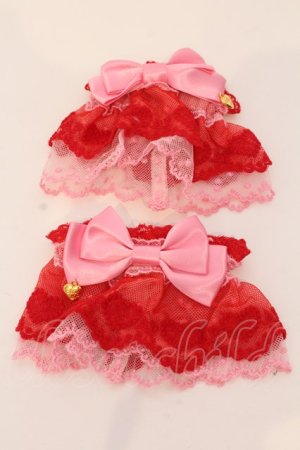 画像: Angelic Pretty / ハートチャーム配色お袖とめ  アカ×濃ピンク O-25-03-20-023-AP-ZA-OW-OS