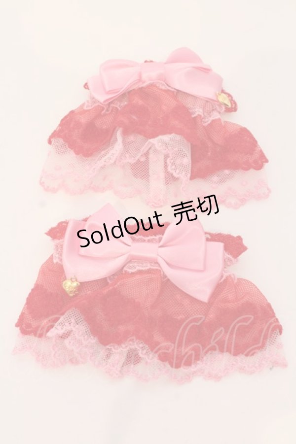 画像1: Angelic Pretty / ハートチャーム配色お袖とめ  アカ×濃ピンク O-25-03-20-023-AP-ZA-OW-OS (1)