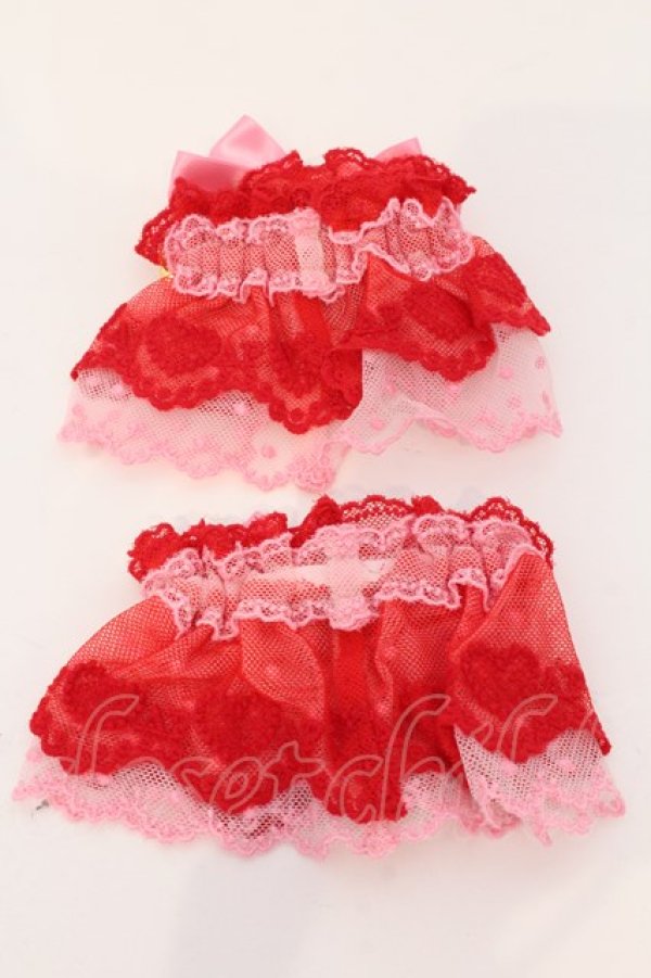 画像3: Angelic Pretty / ハートチャーム配色お袖とめ  アカ×濃ピンク O-25-03-20-023-AP-ZA-OW-OS (3)