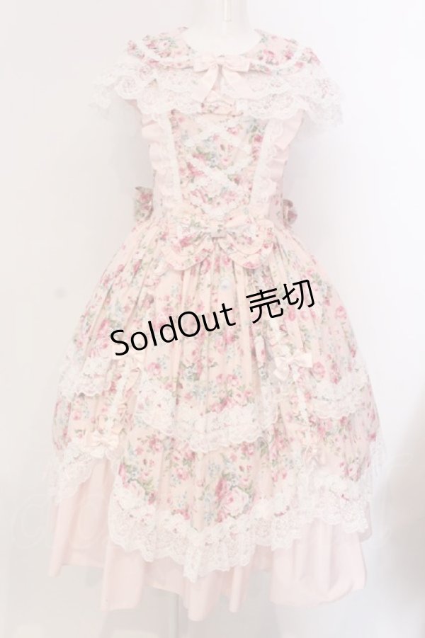 画像1: metamorphose / フローレンスケープ付きジャンパースカート 1 ピンク O-25-03-22-005-ME-OP-OW-OS (1)