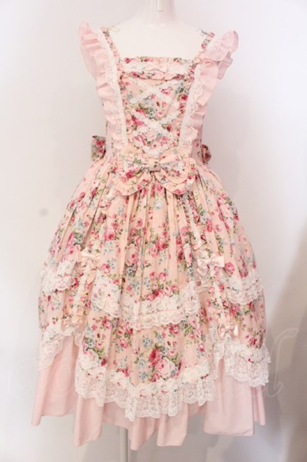 画像6: metamorphose / フローレンスケープ付きジャンパースカート 1 ピンク O-25-03-22-005-ME-OP-OW-OS (6)