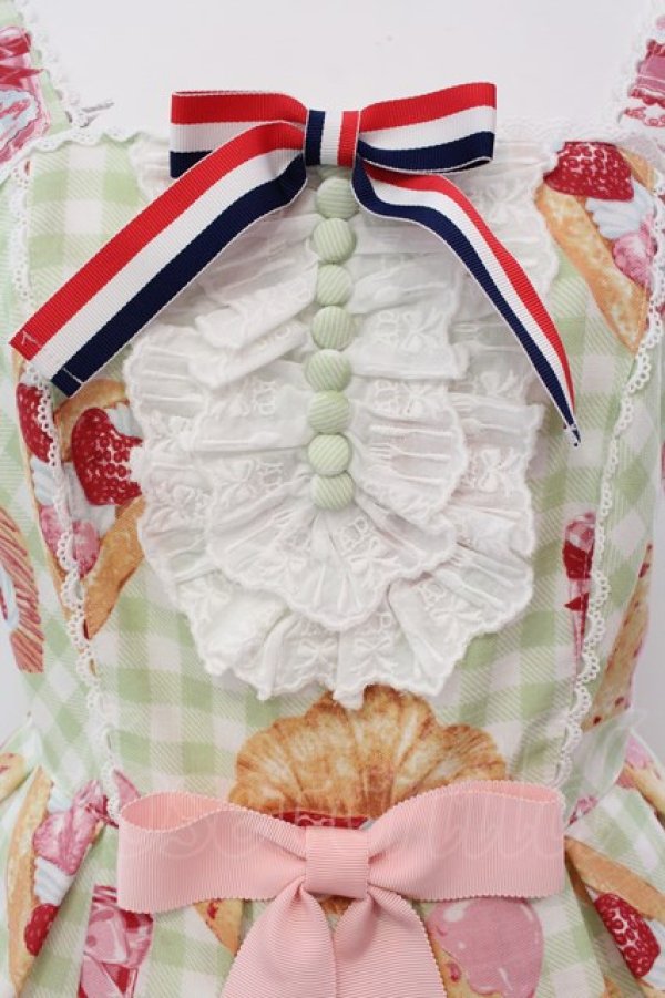 画像2: Angelic Pretty / いちごBread Bakeryジャンパースカート  グリーン O-25-03-24-020-AP-OP-OW-OS (2)
