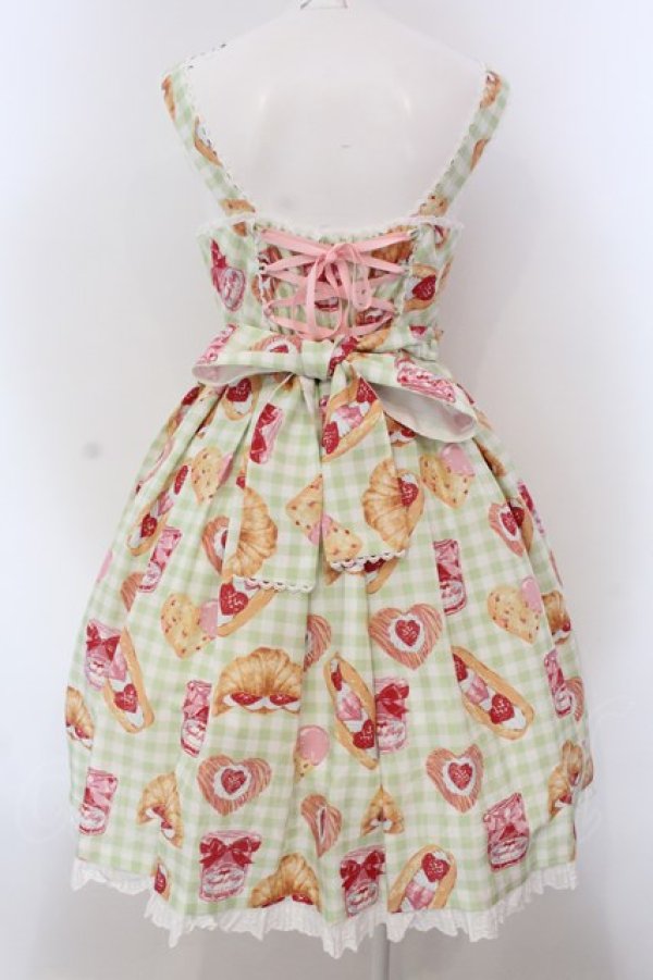 画像5: Angelic Pretty / いちごBread Bakeryジャンパースカート  グリーン O-25-03-24-020-AP-OP-OW-OS (5)