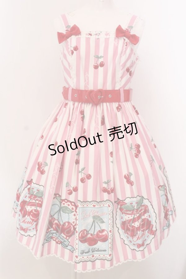 画像1: Angelic Pretty / Cherry Stampジャンパースカート  ピンク O-25-03-24-021-AP-OP-OW-OS (1)