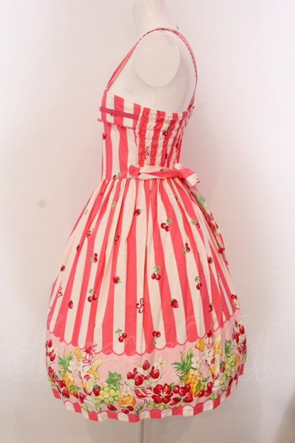 画像4: Shirley Temple / パフェボーダーpt ワンピース 160ｃｍ ピンク O-25-03-24-004-ET-OP-OW-OS (4)