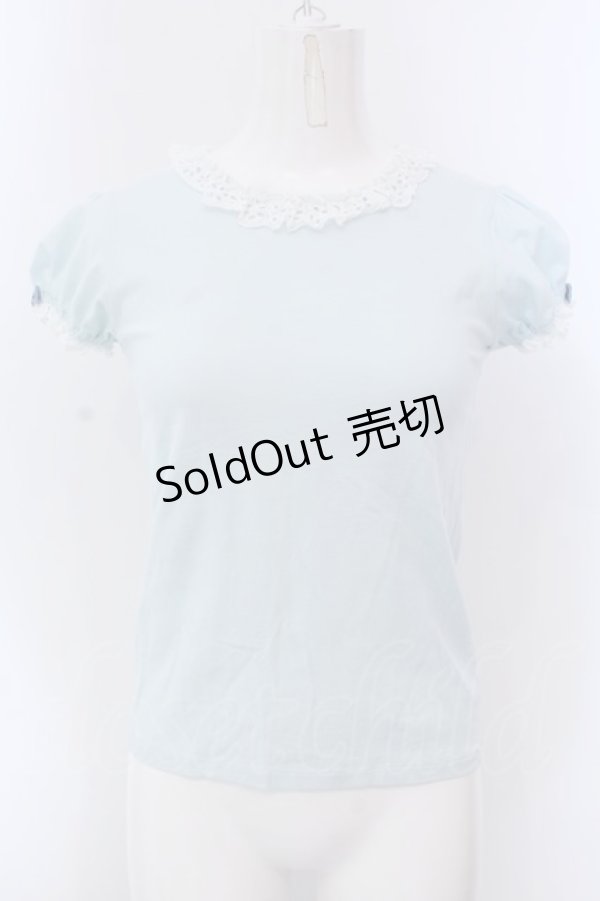画像1: Shirley Temple / お花カットワークレースカットソー 160cm サックス O-25-03-24-050-ET-TO-OW-OS (1)