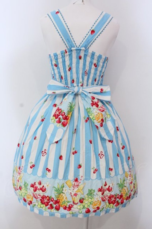 画像5: Shirley Temple / パフェボーダーpt ワンピース 160ｃｍ サックス O-25-03-24-005-ET-OP-OW-OS (5)