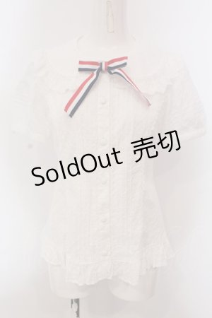 画像: Angelic Pretty / トリコロールリボンブラウス  シロ O-25-03-24-058-AP-BL-OW-OS
