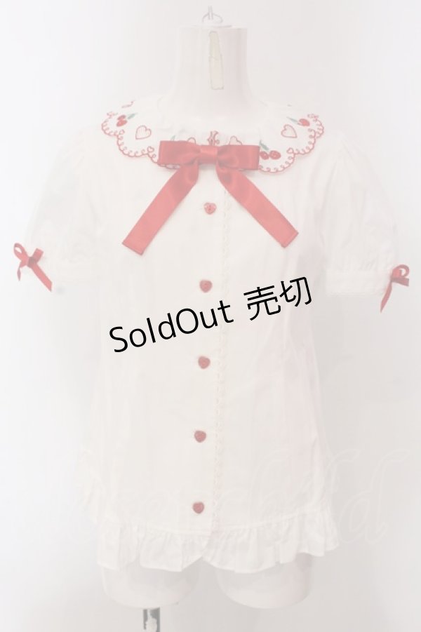 画像1: Angelic Pretty / Cherry Collarブラウス  シロ×アカ O-25-03-24-059-AP-BL-OW-OS (1)