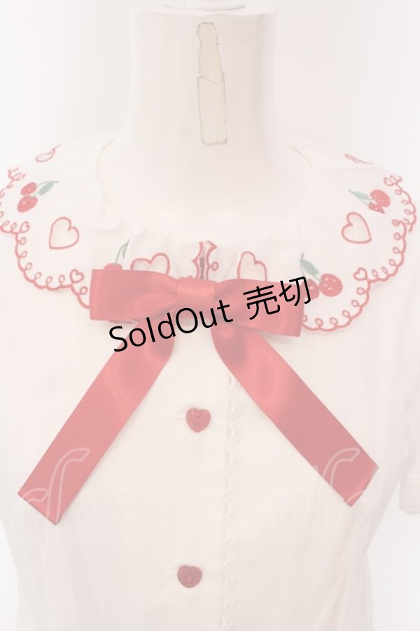 画像2: Angelic Pretty / Cherry Collarブラウス  シロ×アカ O-25-03-24-059-AP-BL-OW-OS (2)