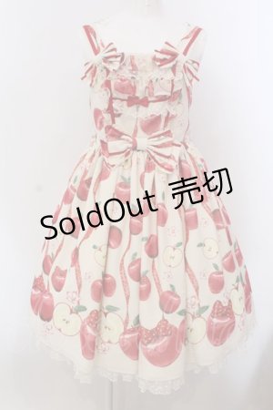 画像: Angelic Pretty / Girly Applesジャンパースカート  アイボリー O-25-03-24-014-AP-OP-OW-OS