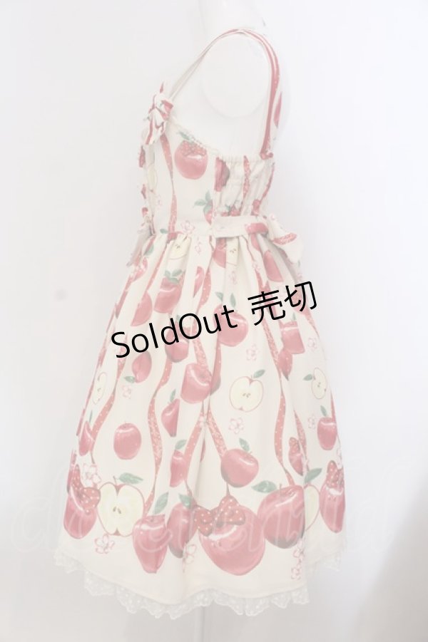 画像4: Angelic Pretty / Girly Applesジャンパースカート  アイボリー O-25-03-24-014-AP-OP-OW-OS (4)