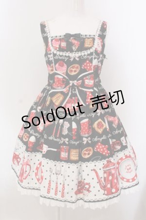 画像: Angelic Pretty / French Cafe切替ジャンパースカート  クロ O-25-03-24-015-AP-OP-OW-OS