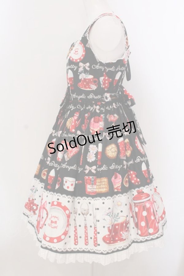 画像4: Angelic Pretty / French Cafe切替ジャンパースカート  クロ O-25-03-24-015-AP-OP-OW-OS (4)