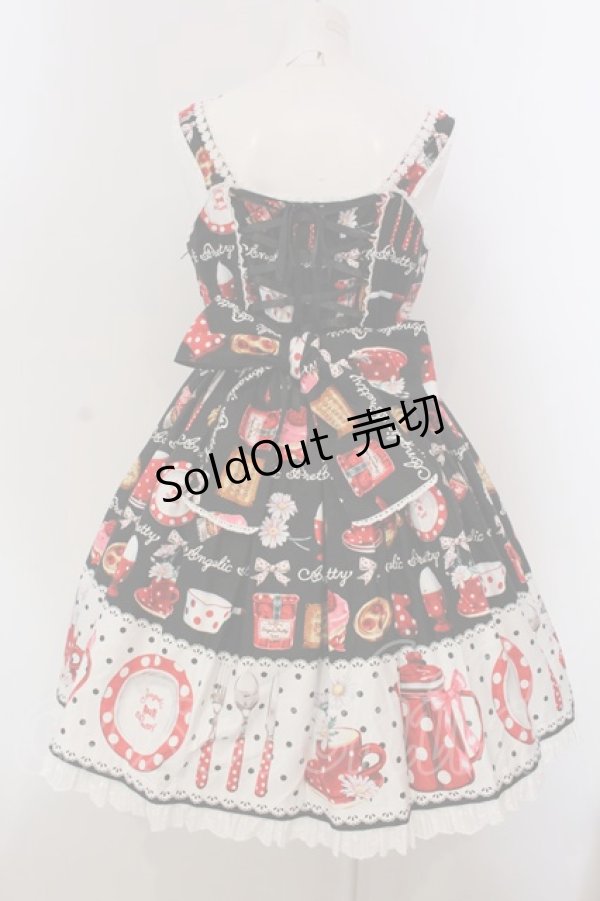 画像5: Angelic Pretty / French Cafe切替ジャンパースカート  クロ O-25-03-24-015-AP-OP-OW-OS (5)